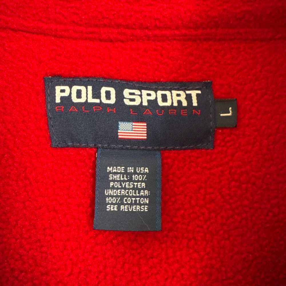 Polo Sport Ralph Lauren | Men’s Vintage Fleece Jacket Full Zip Red | L - Picture 4 of 9